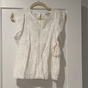 Hinge White Eyelet Blouse